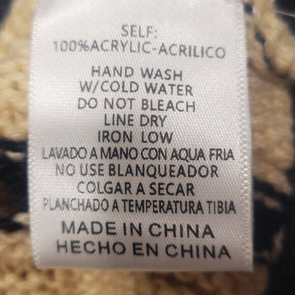 Listicle Asymmetrical Striped Dolman Sleeves Blue/Cream Women's Sweater - Size L - Picture 10 of 12